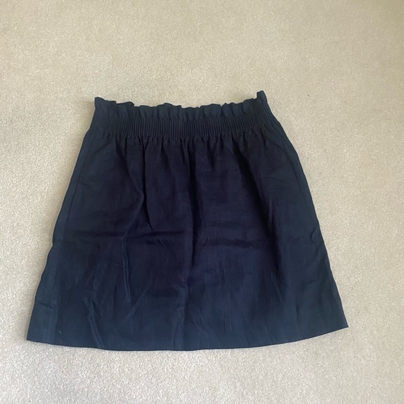 NWOT J crew Navy Linen Skirt - Picture 3 of 5